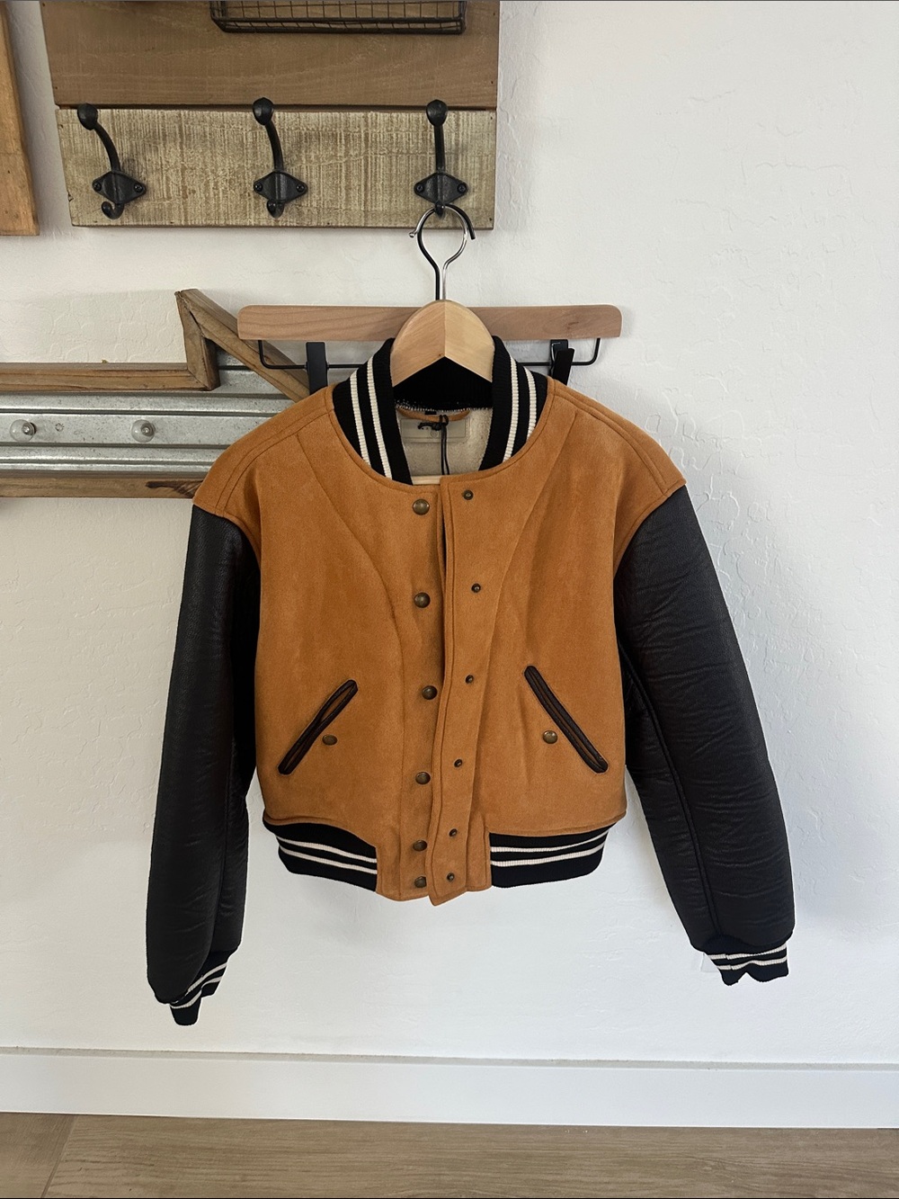 Blanknyc Two-Tone Bomber Jacket - Brown & Black
